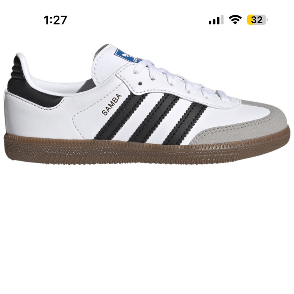 Adidas samba OG J black and white sneakers size 6